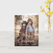 Carte PHOTO Joyeux Noël moderne Salutation de vacances (Fleur jaune)