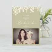 Carte Photo Junior Bridesmaid Proposal Floral Frame (Debout devant)