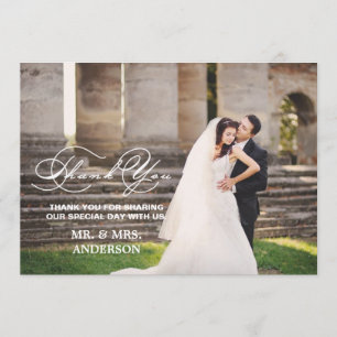 CARTE PHOTO L'ÉPOUSANT ROMANTIQUE DE MERCI DU