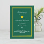 Carte Photo - Lime Green Proudly Announcing Graduation (Debout devant)