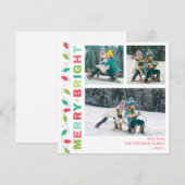 Carte Photo Lumineuses Colorées Joyeux + Brillants (Devant / Derrière)