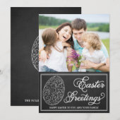 Carte photo lunatique de Pâques de tableau de (Devant / Derrière)