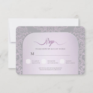 Carte photo Mariage damassé de Merci rose