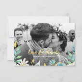 Carte photo Mariage de Merci à la menthe jaune (Devant)