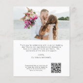 Carte photo Mariage de Merci de code QR (Dos)