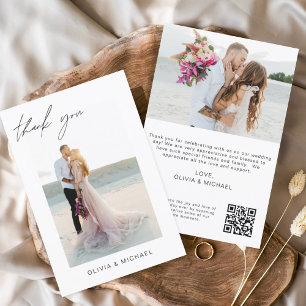 Carte photo Mariage de Merci de code QR
