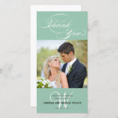 CARTE PHOTO MARIAGE de MERCI de SCRIPT INITIAL VER (Devant / Derrière)