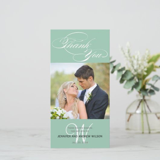 CARTE PHOTO MARIAGE de MERCI de SCRIPT INITIAL VER (Debout devant)