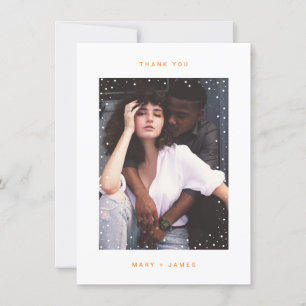 Carte photo Mariage de Merci minimaliste orange
