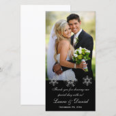 Carte photo Mariage des faches de neige noire et d (Devant / Derrière)