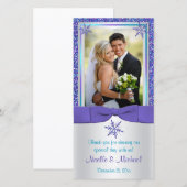 Carte photo Mariage des faches de neige violet Aqu (Devant / Derrière)