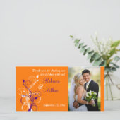 Carte photo Mariage floral blanc, violet, orange,  (Debout devant)