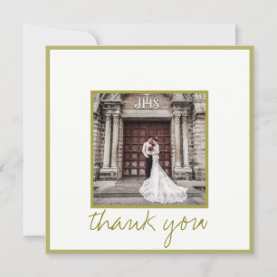 Carte photo Mariage Gold Elegant Merci