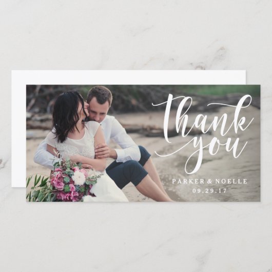 Carte photo Mariage Love Note (Devant / Derrière)