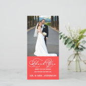 CARTE PHOTO MARIAGE MERCI DE SCRIPT ROMANTIQUE (Debout devant)