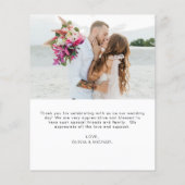 Carte photo Mariage Merci du  Arc  (Dos)