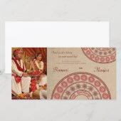 Carte photo Mariage Merci indien au henné (Devant / Derrière)