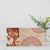 Carte photo Mariage Merci indien au henné (Debout devant)