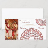 Carte photo Mariage Merci indien au henné (Devant / Derrière)