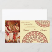 Carte photo Mariage Merci indien au henné (Devant / Derrière)