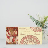 Carte photo Mariage Merci indien au henné (Debout devant)