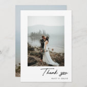 Carte photo Mariage Merci moderne (Devant / Derrière)