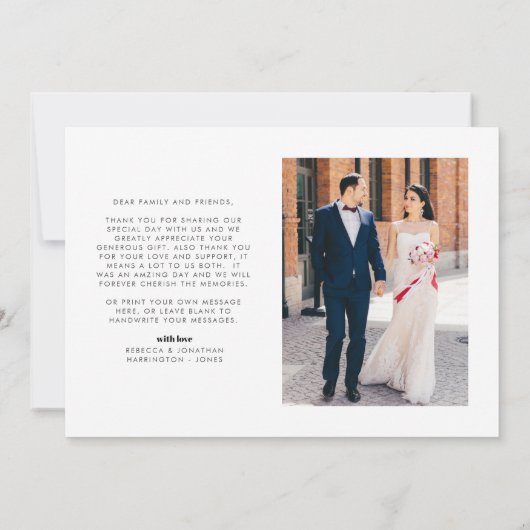 Carte photo Mariage Merci rétro (Dos)