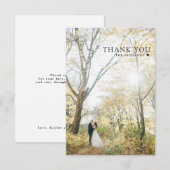 Carte photo Mariage Merci Serif moderne (Devant / Derrière)