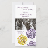 Carte photo Mariage Merci violet jaune (Devant)