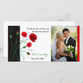 Carte photo mariage | Poppies rouges (Devant / Derrière)