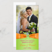 Carte photo Mariage rose orange de citron vert (Devant / Derrière)