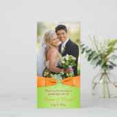 Carte photo Mariage rose orange de citron vert (Debout devant)