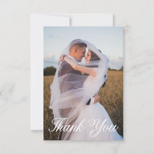Carte Photo Mariage simple Ajouter votre Merci de voeux (Devant)