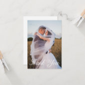 Carte Photo Mariage simple Ajouter votre Merci de voeux (Devant/Arrière en situation)