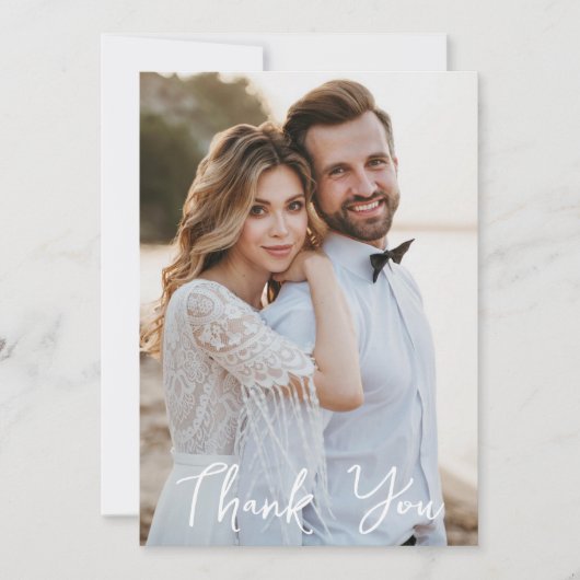 Carte Photo Mariage simple Ajouter votre Merci de voeux (Devant)