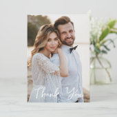 Carte Photo Mariage simple Ajouter votre Merci de voeux (Debout devant)