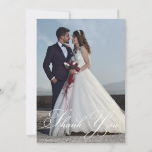 Carte Photo Mariage simple Ajouter votre Merci de voeux