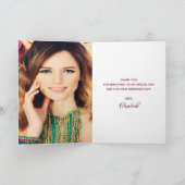 Carte Photo Merci anniversaire bourgogne floral (Intérieur)