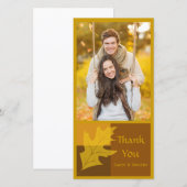 Carte photo Merci bloc couleur feuille d'automne (Devant / Derrière)