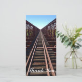 carte photo Merci - chemin de fer (Debout devant)