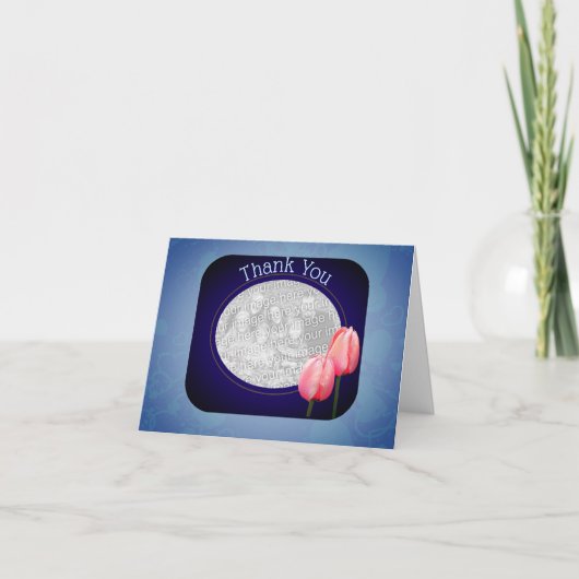 Carte photo Merci de tulipes roses (Devant)