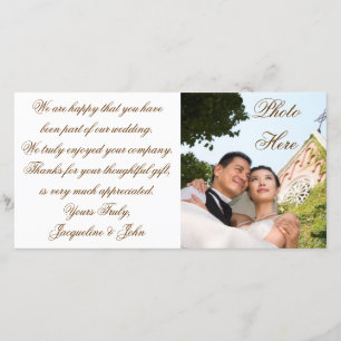 CARTE PHOTO ~ MERCI MARIAGE