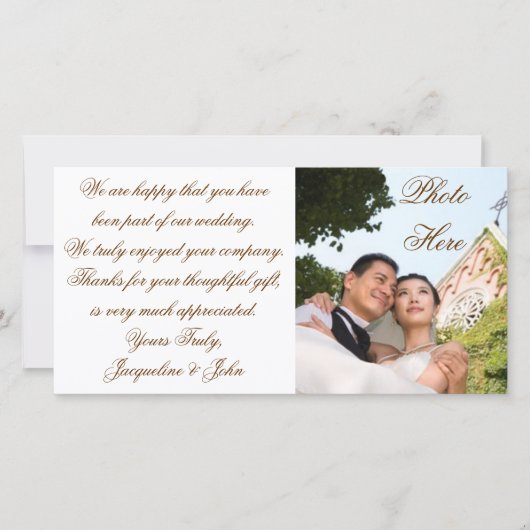 CARTE PHOTO ~ MERCI MARIAGE (Devant)