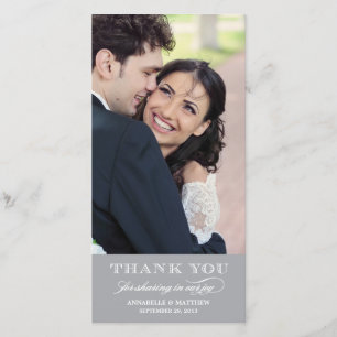 Carte photo Merci Mariage classique