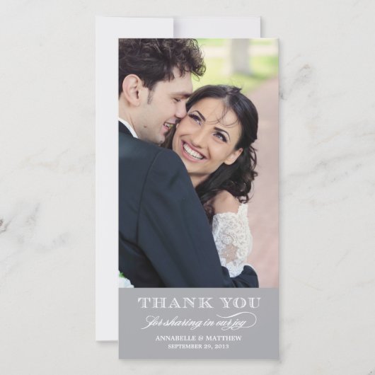Carte photo Merci Mariage classique (Devant)