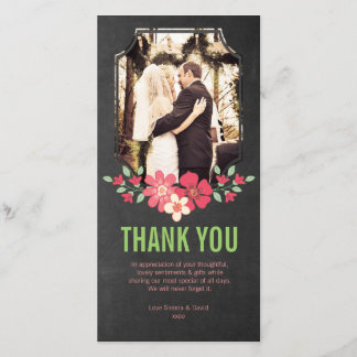 Carte photo Merci Mariage de tableau de bord