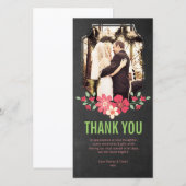 Carte photo Merci Mariage de tableau de bord (Devant / Derrière)