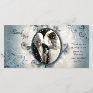 Carte photo Merci mariage - Foliage Vintage