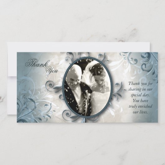 Carte photo Merci mariage - Foliage Vintage (Devant)