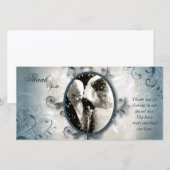 Carte photo Merci mariage - Foliage Vintage (Devant / Derrière)